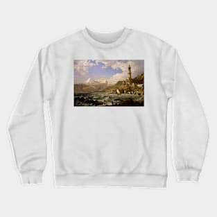 The Coast of Genoa by Jasper Francis Cropsey Crewneck Sweatshirt